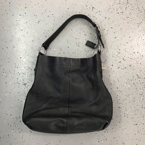 Coach Black Pebble Leather Shoulder Bag